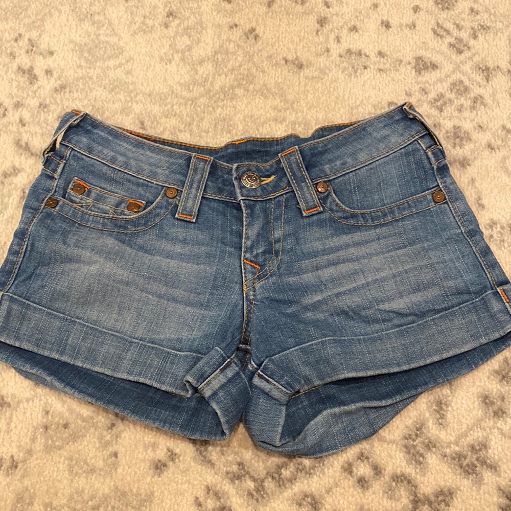 True religion denim shorts size 27